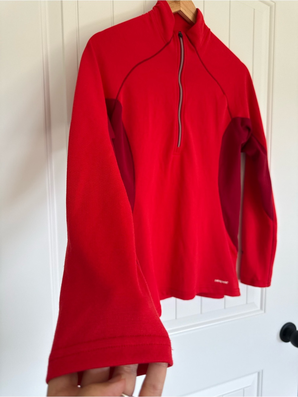 Patagonia Capilene 3 Midweight 1/4 Zip Pullover Red Polartec Base Layer Tops S - Picture 3 of 7